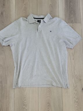 Hackett Light Gray Polo Shirt with Navy Detail